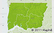 Physical Map of Bignona, lighten
