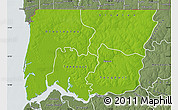 Physical Map of Bignona, semi-desaturated