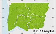 Physical Map of Bignona, single color outside
