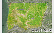 Satellite Map of Bignona, semi-desaturated