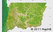Satellite Map of Bignona, single color outside