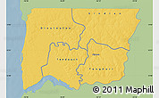 Savanna Style Map of Bignona, single color outside