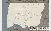 Shaded Relief Map of Bignona, darken