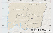 Shaded Relief Map of Bignona, lighten