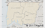 Shaded Relief Map of Bignona, semi-desaturated