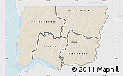 Shaded Relief Map of Bignona, single color outside