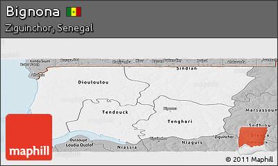 Gray Panoramic Map of Bignona