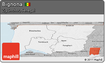 Gray Panoramic Map of Bignona