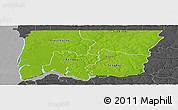 Physical Panoramic Map of Bignona, darken, desaturated