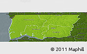 Physical Panoramic Map of Bignona, darken