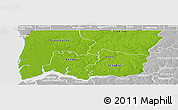Physical Panoramic Map of Bignona, lighten, desaturated