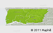 Physical Panoramic Map of Bignona, lighten, semi-desaturated
