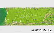 Physical Panoramic Map of Bignona, satellite outside