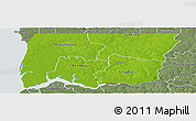 Physical Panoramic Map of Bignona, semi-desaturated