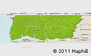 Physical Panoramic Map of Bignona, shaded relief outside