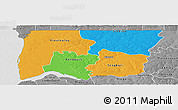 Political Panoramic Map of Bignona, desaturated