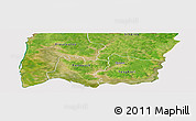 Satellite Panoramic Map of Bignona, cropped outside