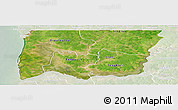 Satellite Panoramic Map of Bignona, lighten