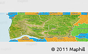 Satellite Panoramic Map of Bignona, political outside
