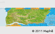 Satellite Panoramic Map of Bignona, political shades outside