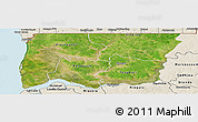 Satellite Panoramic Map of Bignona, shaded relief outside