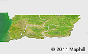 Satellite Panoramic Map of Bignona, single color outside