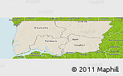 Shaded Relief Panoramic Map of Bignona, physical outside