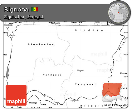 Blank Simple Map of Bignona