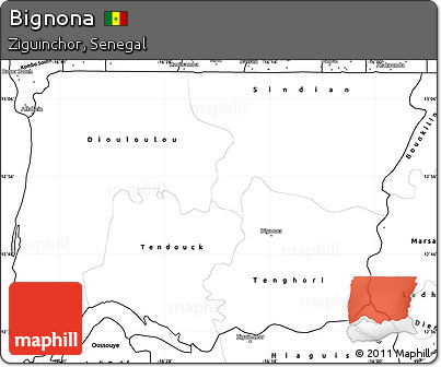 Blank Simple Map of Bignona