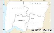 Classic Style Simple Map of Bignona, single color outside