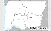 Gray Simple Map of Bignona, single color outside