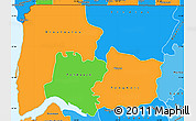 Political Simple Map of Bignona, political shades outside