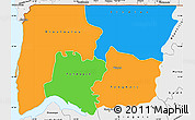 Political Simple Map of Bignona, single color outside, borders and labels