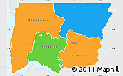 Political Simple Map of Bignona, single color outside
