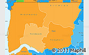 Political Shades Simple Map of Bignona