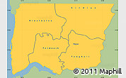 Savanna Style Simple Map of Bignona, single color outside