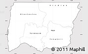 Silver Style Simple Map of Bignona, cropped outside