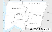 Silver Style Simple Map of Bignona, single color outside