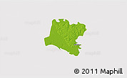 Physical 3D Map of Tendouck, cropped outside