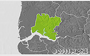 Physical 3D Map of Tendouck, desaturated