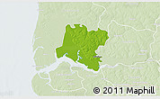 Physical 3D Map of Tendouck, lighten