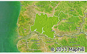 Physical 3D Map of Tendouck, satellite outside