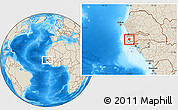 Shaded Relief Location Map of Tendouck