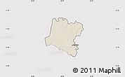 Shaded Relief Map of Tendouck, cropped outside