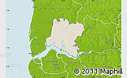 Shaded Relief Map of Tendouck, physical outside