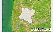 Shaded Relief Map of Tendouck, satellite outside