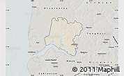 Shaded Relief Map of Tendouck, semi-desaturated
