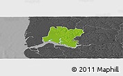 Physical Panoramic Map of Tendouck, darken, desaturated