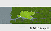 Physical Panoramic Map of Tendouck, darken