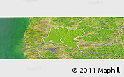 Physical Panoramic Map of Tendouck, satellite outside